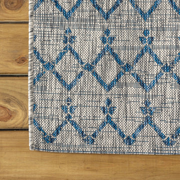 Ourika Moroccan Geometric Textured Weave Indoor/outdoor Area Rug